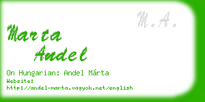 marta andel business card